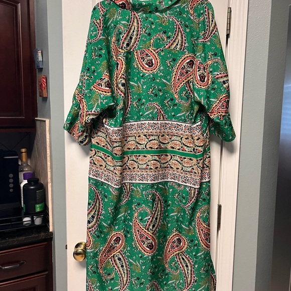 Zara Green Paisley Midi Dress - Picture 3 of 3